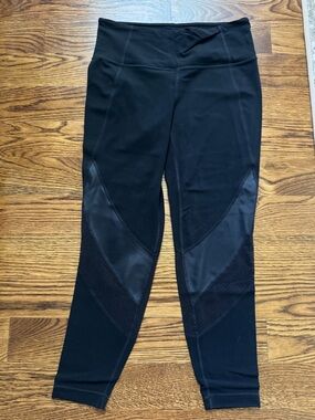 Athleta Black High-Waist Mesh Panel Leggings